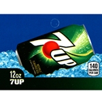 DS257UP12 - 7UP Label (12 oz Can with Calorie) - 2 5/16" x 3 1/2"