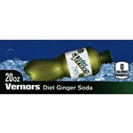 DS42VGAD20 - Vernors Diet Ginger Soda Label (20oz Bottle with Calorie) - 1 3/4" x 3 19/32"