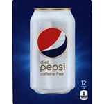 DS22PCFD12  - D.N. HVV Diet Pepsi Caffeine Free Label (12oz Can with Calorie) - 5 5/16" x 7 13/16"