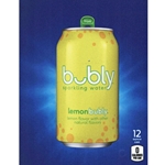 DS22BL12 - D.N. HVV Bubly Sparkling Lemon Water Label (12oz Can with Calorie) - 5 5/16" x 7 13/16"