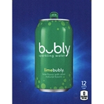 DS22BLI12 - D.N. HVV Bubly Sparkling Lime Water Label (12oz Can with Calorie) - 5 5/16" x 7 13/16"