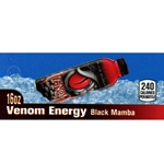 DS42VEBL - Venom Energy Black Mamba Label (16oz Can with Calories) - 1 3/4" x 3 19/32"