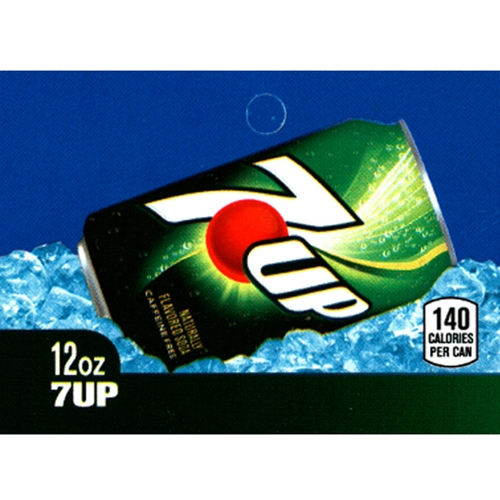 D & S Vending Inc DS257UP12 7UP Label (12 oz Can with Calorie) 2 5/16" x 3 1/2"