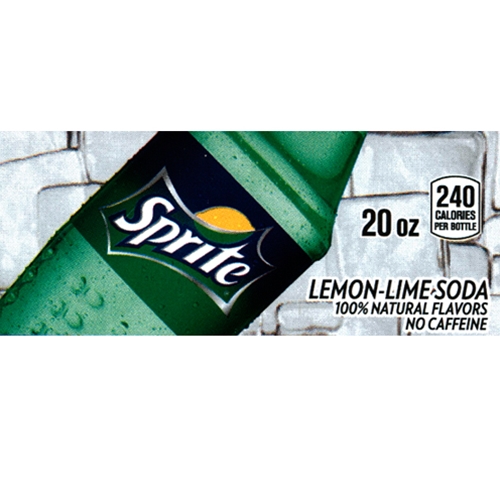 D & S Vending Inc DS42S20 Sprite Label (20oz Bottle with Calorie) 1 3/4" x 3 19/32"