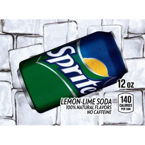 D & S Vending Inc DS25S12 Sprite Label (12oz Can with Calorie) 2 5/16" x 3 1/2"