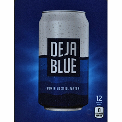D & S Vending Inc DS22DBW12 D.N. HVV Deja Blue Water (12oz Can with Calorie) 5 5/16" x 7
