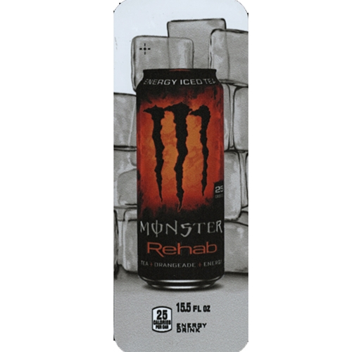 DS33MRTO155 - Royal Chameleon Monster Rehab Tea+Orangeade+Energy Label (15.5oz Can with Calorie) - 3 5/8" x 10"