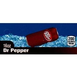 DS42DRP16 - Dr. Pepper Label (16oz Can with Calorie) - 1 3/4" x 3 19/32"