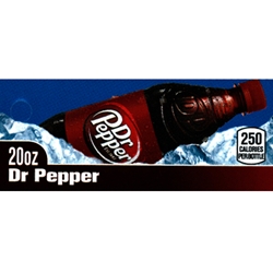 DS42DRP20 - Dr. Pepper Label (20oz Bottle with Calorie) - 1 3/4" x 3 19/32"
