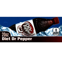 DS42DRPD20 - Diet Dr. Pepper Label (20oz Bottle  with Calorie) - 1 3/4" x 3 19/32"