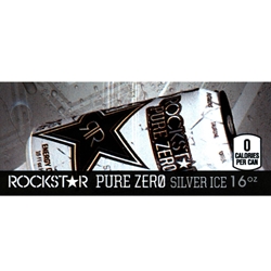 DS42RPZSI16 - Rockstar Pure Zero Silver Ice Label (16oz Can with Calorie) - 1 3/4" x 3 19/32"