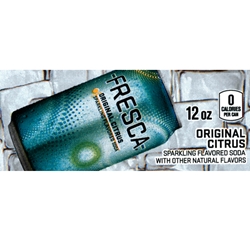 DS42FOC12 - Fresca Original Citrus Label (12oz Can with Calorie) - 1 3/4" x 3 19/32"