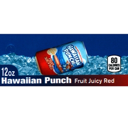 DS42HP12 - Hawaiian Punch Fruit Juicy Red Label (12oz Can with Calorie) - 1 3/4" x 3 19/32"