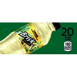 DS42BL20 - Brisk Lemonade Label (20oz Bottle with Calorie) - 1 3/4" x 3 19/32"