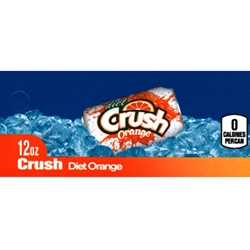 DS42CRDO12 - Crush Diet Orange Label (12oz Can with Calorie) - 1 3/4" x 3 19/32"