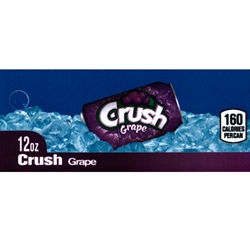 DS42CRG12 - Crush Grape Label (12oz Can with Calories) - 1 3/4" x 3 19/32"