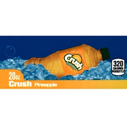 DS42CRPA20 - Crush Pineapple Label (20 oz Bottle with Calorie) - 1 3/4" x 3 19/32"