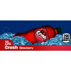 DS42CRS20 - Crush Strawberry Label (20oz Bottle with Calorie) - 1 3/4" x 3 19/32"