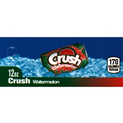 DS42CRW12 - Crush Watermelon Label (12oz Can with Calorie) - 1 3/4" x 3 19/32"