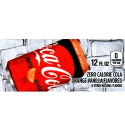 DS42CZSOV12 - Orange Vanilla Zero Calorie Coca-Cola Label (12oz Can with Calorie) - 1 3/4" x 3 19/32"