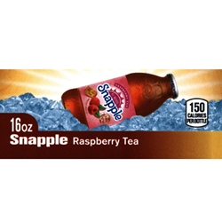 DS42STR16 - Snapple Raspberry Tea Label (16oz Glass Bottle with Calorie) - 1 3/4" x 3 19/32"