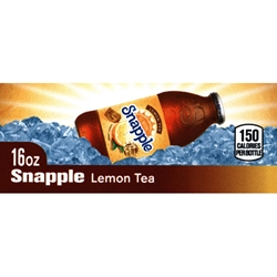DS42STL16 - Snapple Lemon Tea Label (16oz Glass Bottle with Calorie) - 1 3/4" x 3 19/32"