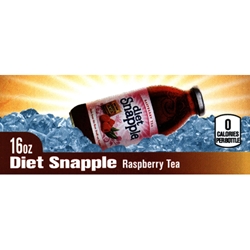 DS42STDR16 - Diet Snapple Raspberry Tea Label (16oz Glass Bottle with Calorie) - 1 3/4" x 3 19/32"