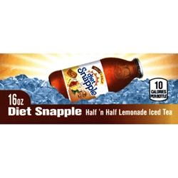 DS42STDHH16 - Diet Snapple Half n' Half Lemonade Iced Tea Label (16oz Glass Bottle with Calorie) - 1 3/4" x 3 19/32"