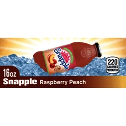DS42SRP16 - Snapple Raspberry Peach Label (16oz Glass Bottle with Calorie) - 1 3/4" x 3 19/32"
