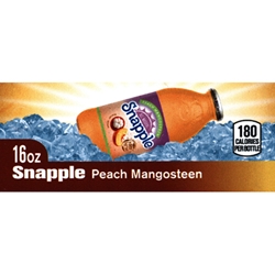 DS42SPM16 - Snapple Peach Mangosteen Label (16oz Glass Bottle with Calorie) - 1 3/4" x 3 19/32"