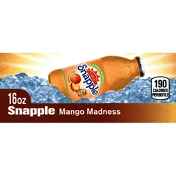 DS42SMM16 - Snapple Mango Madness Label (16oz Bottle with Calorie) - 1 3/4" x 3 19/32"