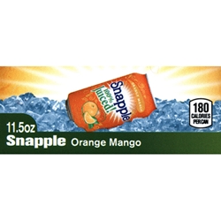 DS42SOM115 - Snapple 100% Juiced Orange Mango Label ( 11.5oz Can with Calorie) - 1 3/4" x 3 19/32"