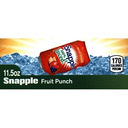 DS42SFP115 - Snapple 100% Juiced Fruit Punch Label (11.5oz Can with Calorie) - 1 3/4" x 3 19/32"