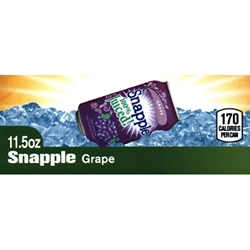 DS42SG115 - Snapple 100% Juiced Grape Label (11.5oz Can with Calorie) - 1 3/4" x 3 19/32"