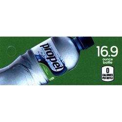 DS42PEWKS169 - Propel Electrolyte Water Kiwi Strawberry Label (16.9oz Bottle with Calorie) - 1 3/4" x 3 19/32"