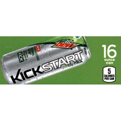 DS42KUOD16 - Kickstart Ultra Energizing Original Dew Label (16oz Can with Calorie) - 1 3/4" x 3 19/32"