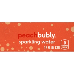 DS42BP12 - Bubly Sparkling Water Peach Label (12oz Can with Calorie) - 1 3/4" x 3 19/32"