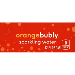 DS42BO12 - Bubly Sparkling Water Orange Label (12oz Can with Calorie) - 1 3/4" x 3 19/32"