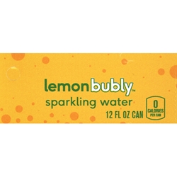 DS42BL12 - Bubly Sparkling Water Lemon Label (12oz Can with Calorie) - 1 3/4" x 3 19/32"