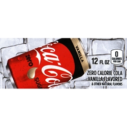 DS42CZSV12 - Coca-Cola Vanilla Zero Sugar Label (12oz Can with Calorie) - 1 3/4" x 3 19/32"
