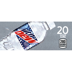 DS42MDWO20 - Mt. Dew White Out Label (20oz Bottle with Calorie) - 1 3/4" x 3 19/32"