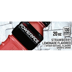 DS42PSL20 - Powerade Strawberry Lemonade Label (20oz Bottle with Calorie) - 1 3/4" x 3 19/32"