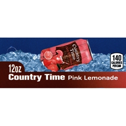 DS42CTP12 - Country Time Pink Lemonade Label (12 oz Can with Calorie) - 1 3/4" x 3 19/32"