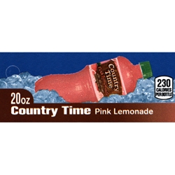 DS42CTP20 - Country Time Pink Lemonade Label (20 oz Bottle with Calorie) - 1 3/4" x 3 19/32"