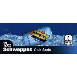 DS42SCS12 - Schweppes Club Soda Label (12oz Can with Calorie) - 1 3/4" x 3 19/32"