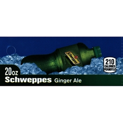 DS42SCGA20 - Schweppes Ginger Ale Label (20oz Bottle with Calorie) - 1 3/4" x 3 19/32"