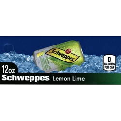 DS42SSWLL12 - Schweppes Lemon Lime Seltzer Water Label (12oz Can with Calorie) - 1 3/4" x 3 19/32"