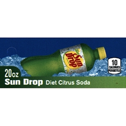DS42SDCD20 - Diet Sun Drop Citrus Label (20oz Bottle with Calorie) - 1 3/4" x 3 19/32"