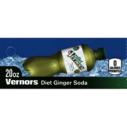 DS42VGAD20 - Vernors Diet Ginger Soda Label (20oz Bottle with Calorie) - 1 3/4" x 3 19/32"