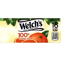 DS42WOJ16 - Welch's 100% Orange Juice Label (16oz Bottle with Calorie) - 1 3/4" x 3 19/32"